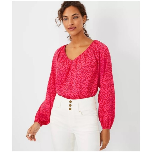 Ann Taylor Tops - ANN TAYLOR CHEETAH PRINT BLOUSE SIZE X SMALL